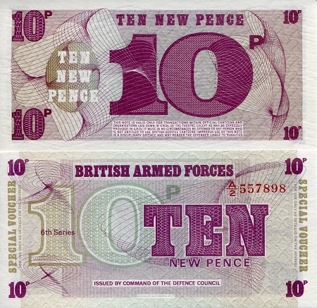 Great Britain 10 Pence Pick Number: m48 UNC Banknote