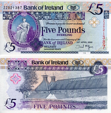 Ireland, North 5 Pounds Pick Number: 83r UNC Banknote