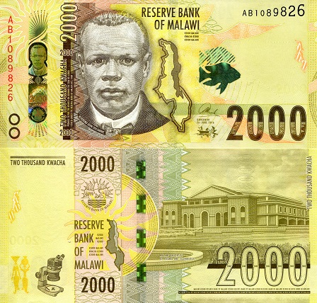 Malawi 2,000 Kwacha Pick Number: 69 UNC Banknote