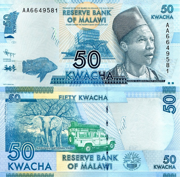 Malawi 50 Kwacha Pick Number: 58 UNC Banknote