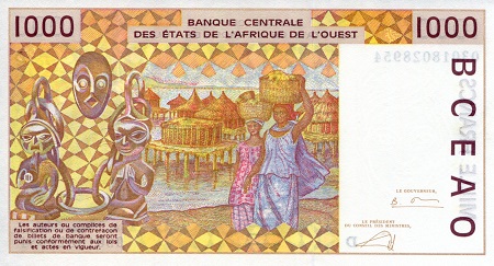 Mali 1,000 Francs UNC (printed on thinner paper) pick #: 411Dm