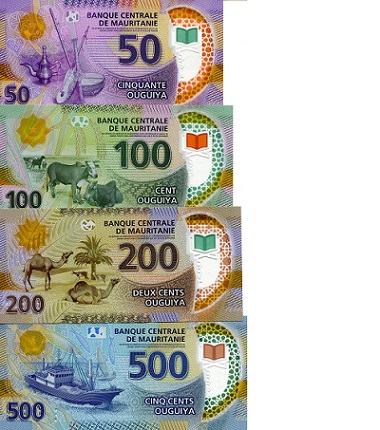 Mauritania 50-500 Ougiya Pick Number: 22-25 UNC Banknote