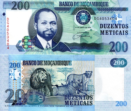 Mozambique 200 Meticais Pick Number: 146 UNC Banknote