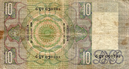 Netherlands 10 Gulden G (See large scan) pick #: 49