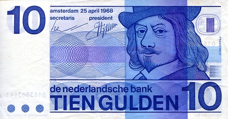 Netherlands 10 Gulden Pick Number: 91a VF (see scan) Banknote