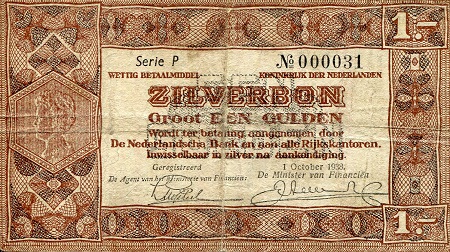 Netherlands 1 Gulden Pick Number: 61 VG (See large scan) Banknote