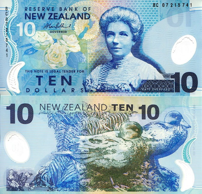 New Zealand 10 Dollars Pick Number: 186b UNC Banknote