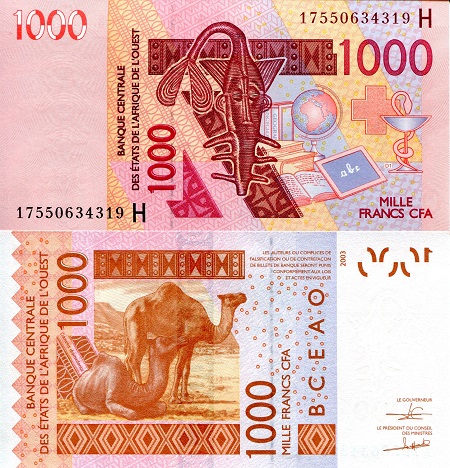 Niger 1,000 Francs Pick Number: 615Hn UNC Banknote