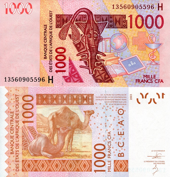 Niger 1,000 Francs Pick Number: 615Hm aUNC Banknote
