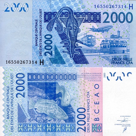 Niger 2,000 Francs Pick Number: 616Hm UNC Banknote