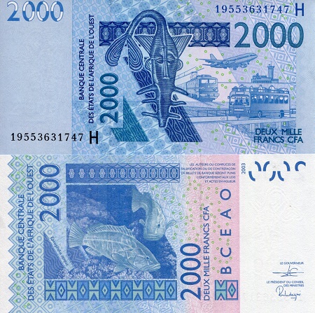Niger 2,000 Francs Pick Number: 616Hs UNC Banknote