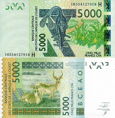 Niger 5,000 Francs Pick Number: 617Hm UNC Banknote