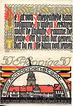 Germany - Notgeld 50 Pfennig Pick Number: NP VF Banknote
