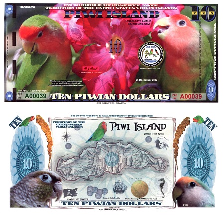 Piwi Island Piwian Dollars fun notes