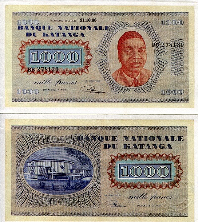 Katanga Francs banknotes