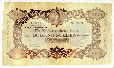 Netherlands 1,000 Gulden Pick Number: NP-001 XF Banknote