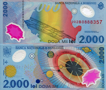 Romania 2,000 Lei Pick Number: 111 UNC Banknote