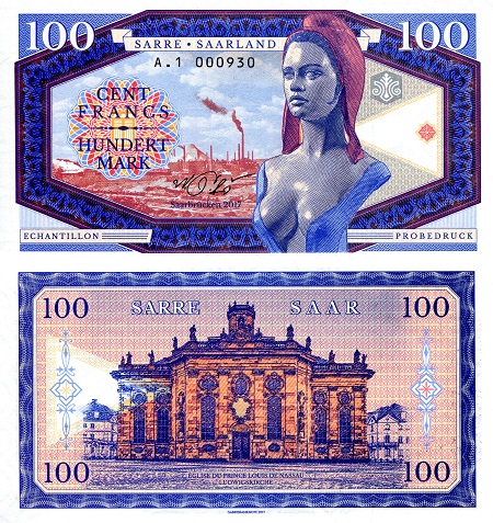 Saar Francs fun notes