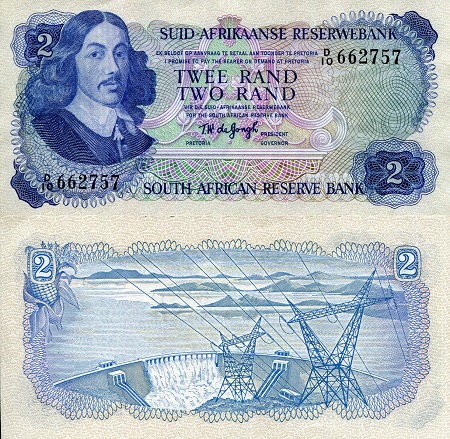 South Africa 2 Rand Pick Number: 117a VF (See large scan) Banknote