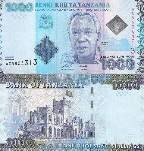 Tanzania 1,000 Shillings Pick Number: 41a UNC Banknote