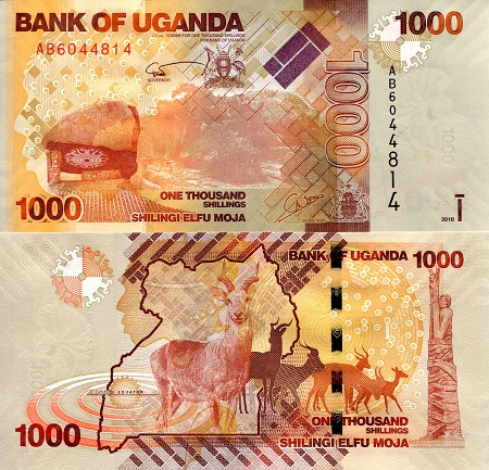 Uganda 1,000 Shillings Pick Number: 49a UNC Banknote
