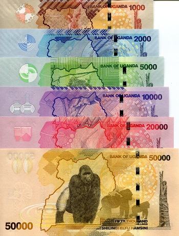 Uganda 1,000 - 50,000 Shillings UNC pick #: 49 - 54