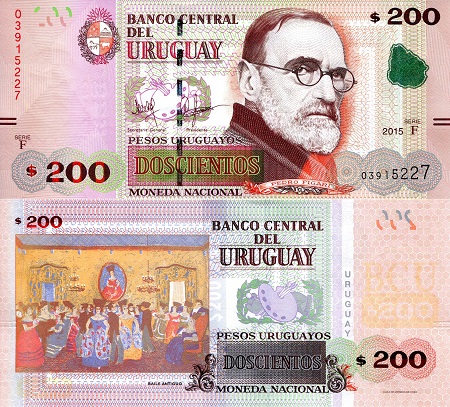 Uruguay 200 Pesos Pick Number: 96 UNC Banknote