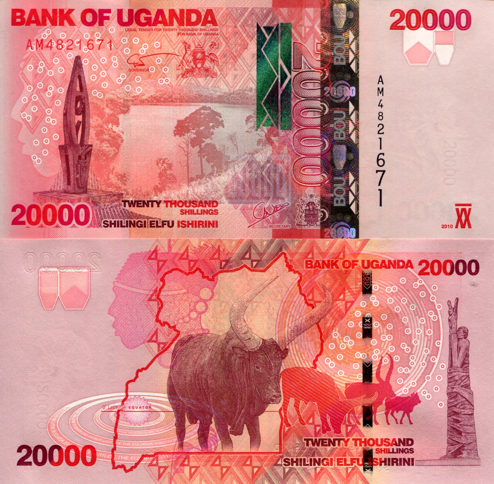 Uganda 20,000 Shillings UNC pick #: 53a